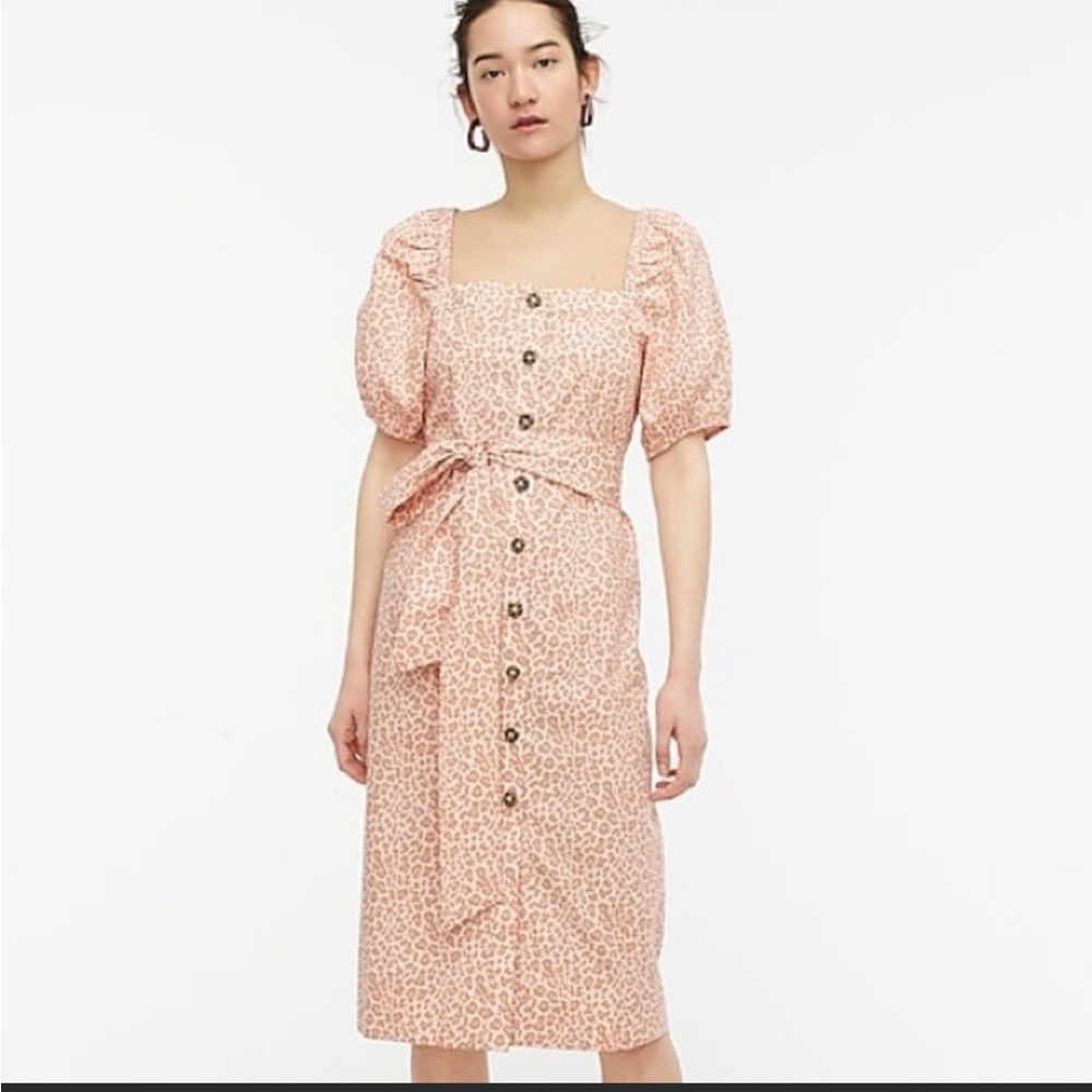 NWT J.Crew pink leopard dress